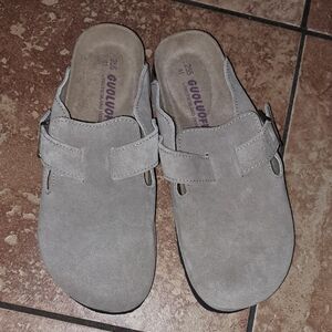 GUOLUOFEL,tan Suede Women's Clogs